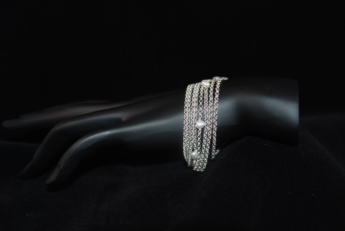 Multichain Pearl Bracelet